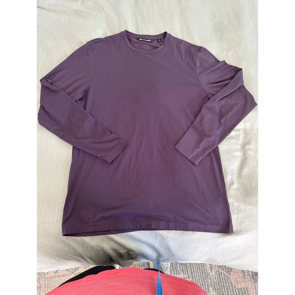 TravisMathew The Crew Long Sleeve Performance Golf Shirt Purple Men XL